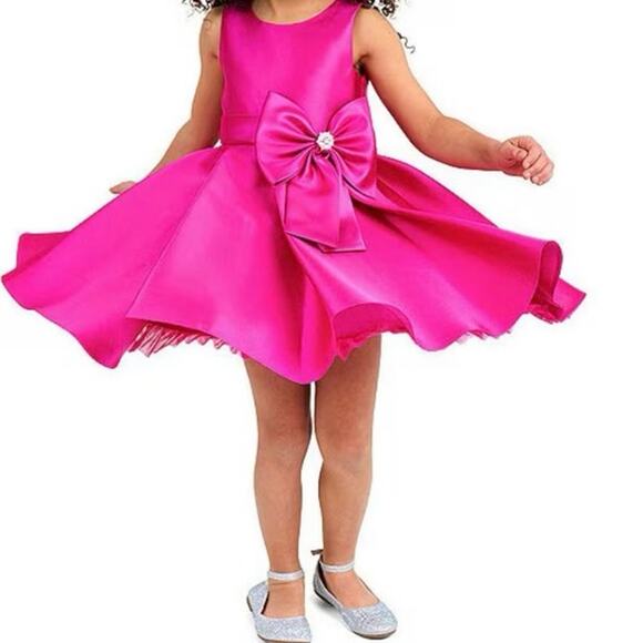 Rare EditionsLittle Girls Sleeveless Pleated Mikado Fit-And-Flare Dress - Picture 5 of 6